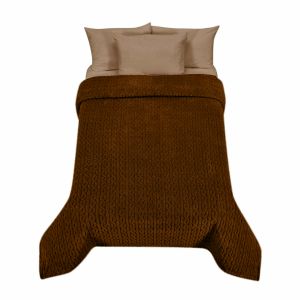 COBERTOR OVEJA JACQUARD MATRIMONIAL CADENAS CHOCOLATE