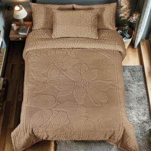EDREDON OVEJA JACQUARD MATRIMONIAL AZUCENA BEIGE