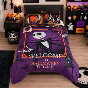 SET DE EDREDON MICROFIBRA MATRIMONIAL JACK HALLOWEEN