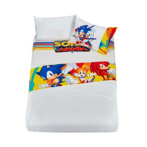 SET DE SABANAS INDIVIDUAL SONIC MANIA