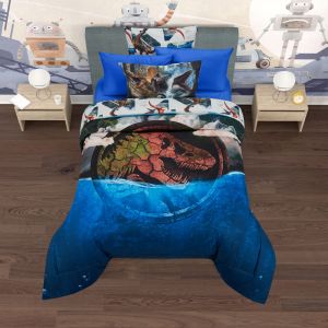 SET DE EDREDON MICROFIBRA MATRIMONIAL JURASSIC WORLD OCEAN