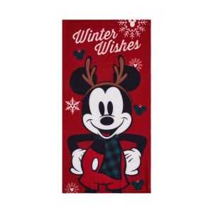 TOALLA PREMIUM MICKEY WINTER NAVIDAD