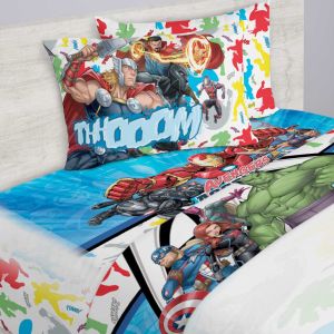 SET SABANAS INDIVIDUAL AVENGERS COLLAGE