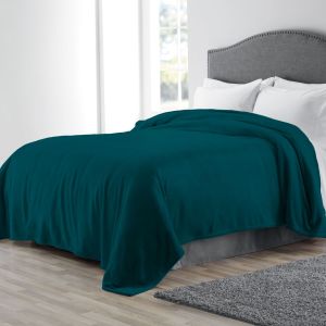 COBERTOR LISO KING SIZE PLUS AZUL PETROLEO