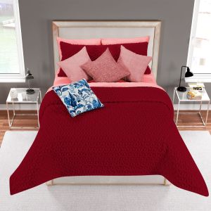 COBERTOR OVEJA JACQUARD MATRIMONIAL ISIS VINO