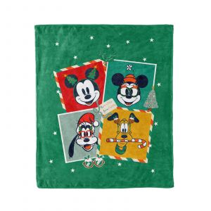 COBERTOR SERENITY FRAZADA MICKEY POSTALES NAVIDAD