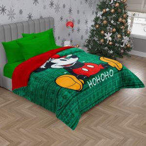 EDREDON SERENITY JUMBO MATRIMONIAL MICKEY SANTA HO HO NAVIDAD