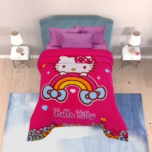 COBERTOR SERENITY MATRIMONIAL HELLO KITTY MOÑO