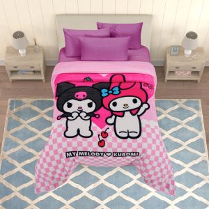 COBERTOR SERENITY MATRIMONIAL KUROMI Y MY MELODY