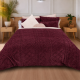 COBERTOR OVEJA JACQUARD MATRIMONIAL TRENZA VINO