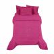 COBERTOR OVEJA JACQUARD KING SIZE CORAZONES FUCSIA