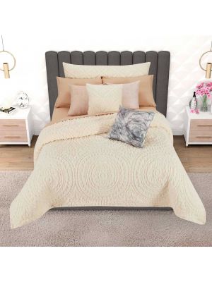 COBERTOR OVEJA JACQUARD MATRIMONIAL SOFIA BEIGE