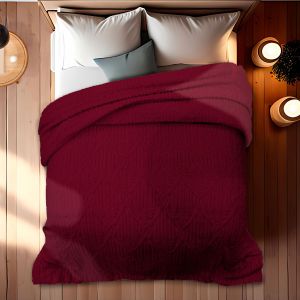 COBERTOR OVEJA JACQUARD MATRIMONIAL CANASTA VINO