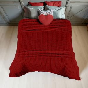 COBERTOR OVEJA JACQUARD KING SIZE MARGARITAS VINO