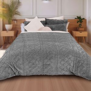 COBERTOR OVEJA JACQUARD MATRIMONIAL TRENZA OXFORD