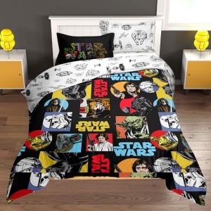 SET DE EDREDON MICROFIBRA MATRIMONIAL STAR WARS COMIC