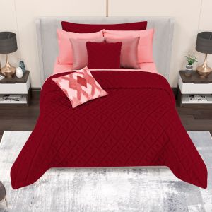 COBERTOR OVEJA JACQUARD MATRIMONIAL GRECIA VINO