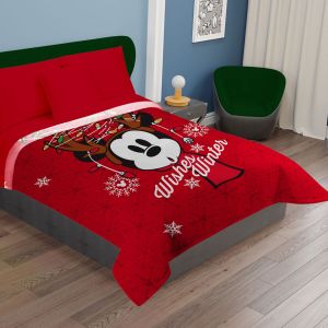 COBERTOR SERENITY MATRIMONIAL MICKEY WINTER NAVIDAD