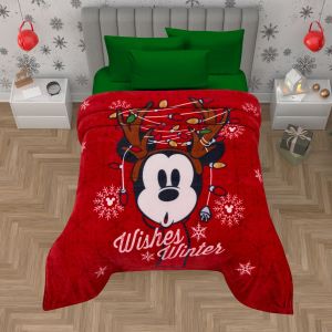 COBERTOR SERENITY MATRIMONIAL MICKEY WINTER NAVIDAD