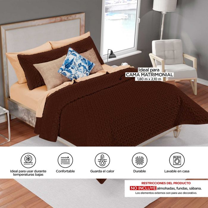 Cobertor Plush Blanket Providencia Matrimonial/Queen Chocolate a precio de  socio